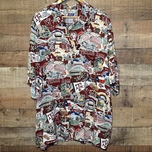 Reyn Spooner Sports Collegiate Texas A&M Button Down SS Shirt Size XXL Vintage
